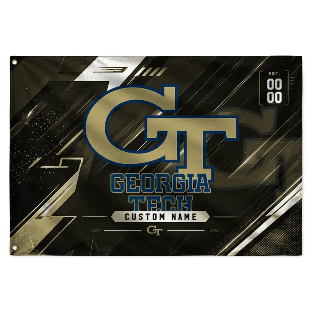 Georgia Tech Yellow Jackets House Flag Customized Speed Slashes Gold Best Selling Georgia Tech Yellow Jackets House Flag Customized Speed Slashes Gold Best Selling