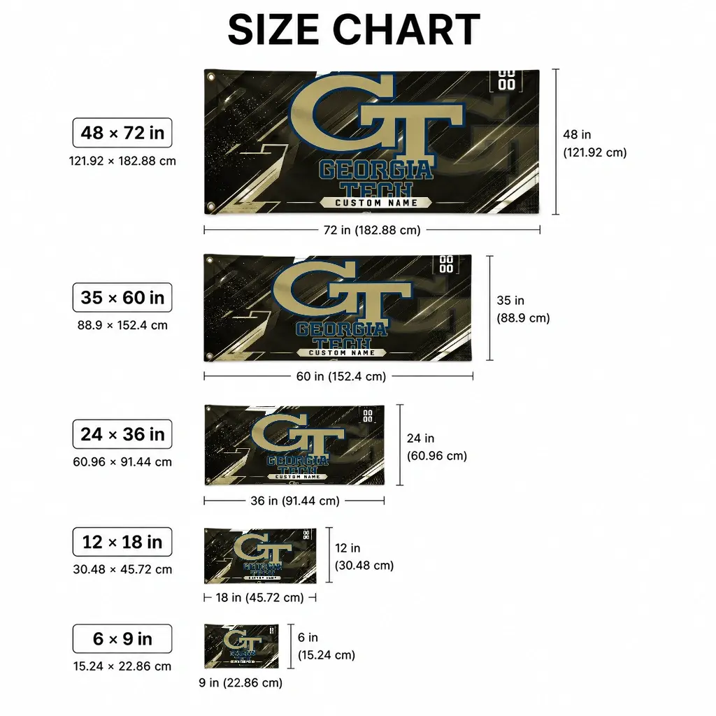 Georgia Tech Yellow Jackets House Flag Customized Speed Slashes Gold High Quality Georgia Tech Yellow Jackets House Flag Customized Speed Slashes Gold High Quality