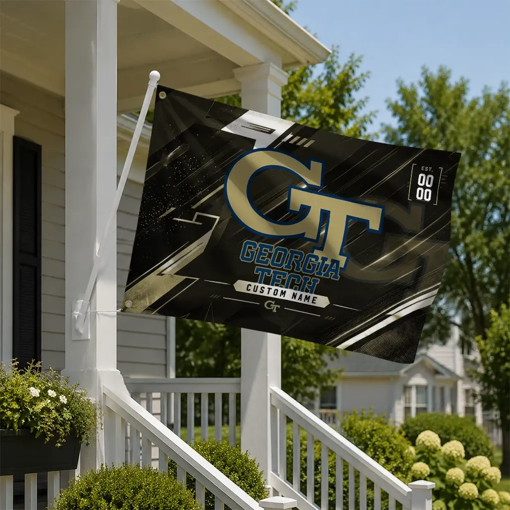Georgia Tech Yellow Jackets House Flag Customized Speed Slashes Gold New Arrival Georgia Tech Yellow Jackets House Flag Customized Speed Slashes Gold New Arrival