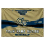 Georgia Tech Yellow Jackets House Flag Personalized Brushed Streaks Gold Best Selling
