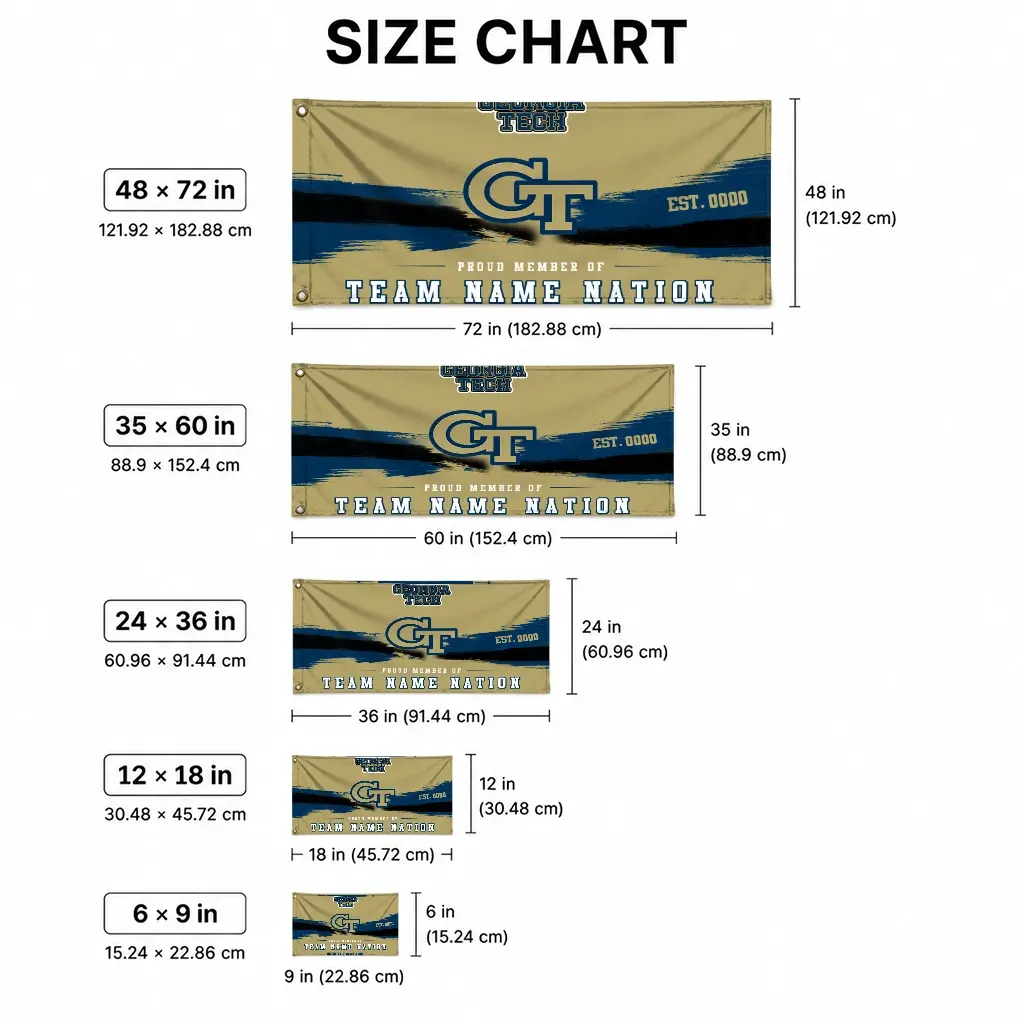 Georgia Tech Yellow Jackets House Flag Personalized Brushed Streaks Gold High Quality Georgia Tech Yellow Jackets House Flag Personalized Brushed Streaks Gold High Quality