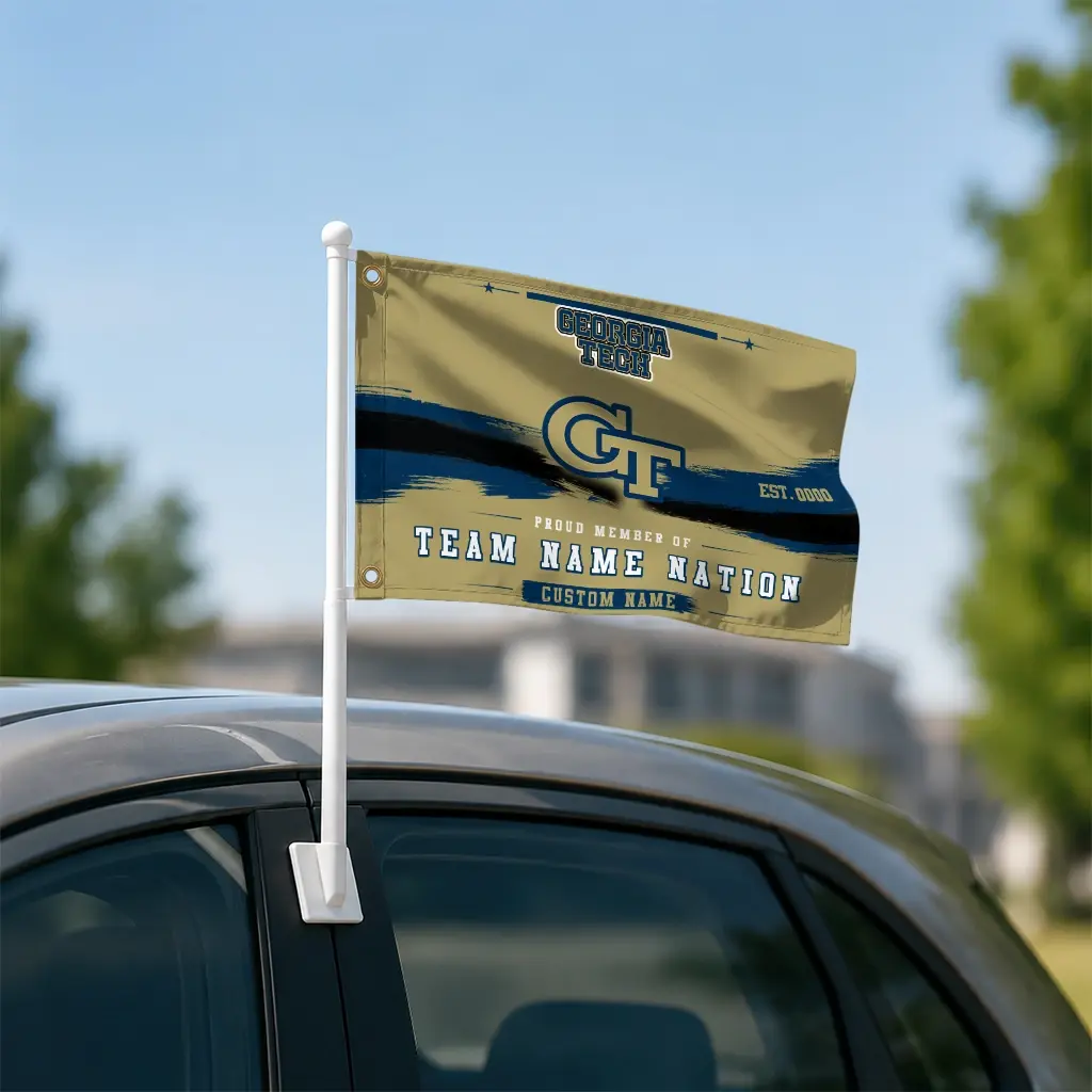 Georgia Tech Yellow Jackets House Flag Personalized Brushed Streaks Gold Latest Model Georgia Tech Yellow Jackets House Flag Personalized Brushed Streaks Gold Latest Model