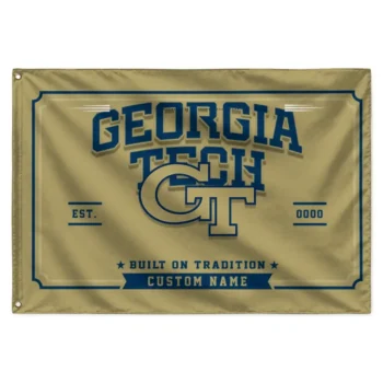 Georgia Tech Yellow Jackets House Flag Personalized Ornate Border Gold Best Selling