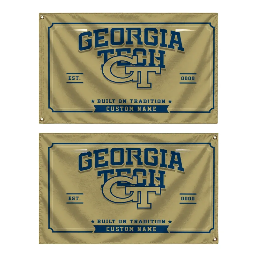 Georgia Tech Yellow Jackets House Flag Personalized Ornate Border Gold Fashion Forward Georgia Tech Yellow Jackets House Flag Personalized Ornate Border Gold Fashion Forward