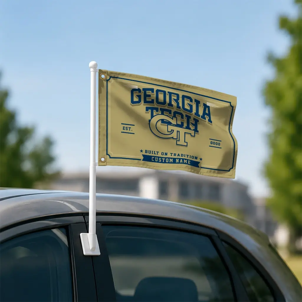Georgia Tech Yellow Jackets House Flag Personalized Ornate Border Gold Latest Model Georgia Tech Yellow Jackets House Flag Personalized Ornate Border Gold Latest Model