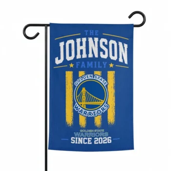 Golden State Warriors Garden Flag Custom Distressed Stripes Blue Best Selling