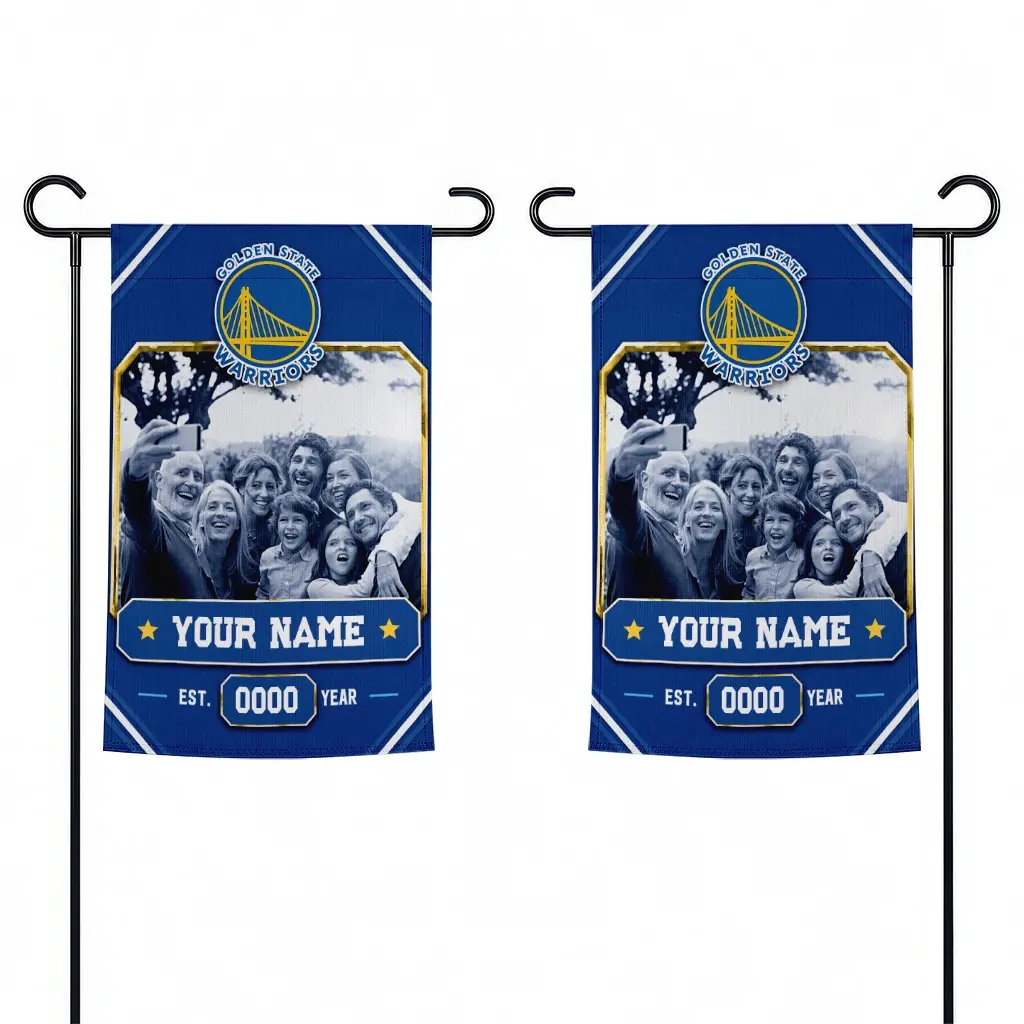 Golden State Warriors Garden Flag Custom Photo Frame Blue Fashion Forward Golden State Warriors Garden Flag Custom Photo Frame Blue Fashion Forward