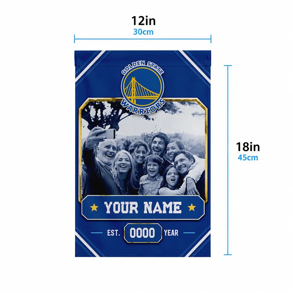 Golden State Warriors Garden Flag Custom Photo Frame Blue High Quality Golden State Warriors Garden Flag Custom Photo Frame Blue High Quality
