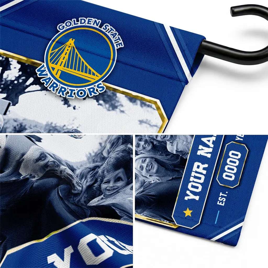 Golden State Warriors Garden Flag Custom Photo Frame Blue Latest Model Golden State Warriors Garden Flag Custom Photo Frame Blue Latest Model