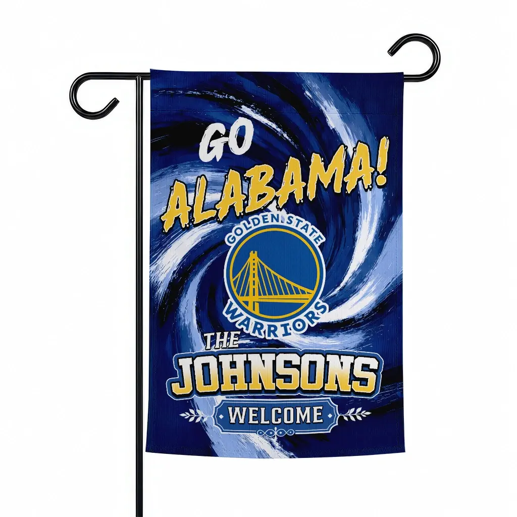Golden State Warriors Garden Flag Personalized Swirl Vortex Blue Best Selling Golden State Warriors Garden Flag Personalized Swirl Vortex Blue Best Selling
