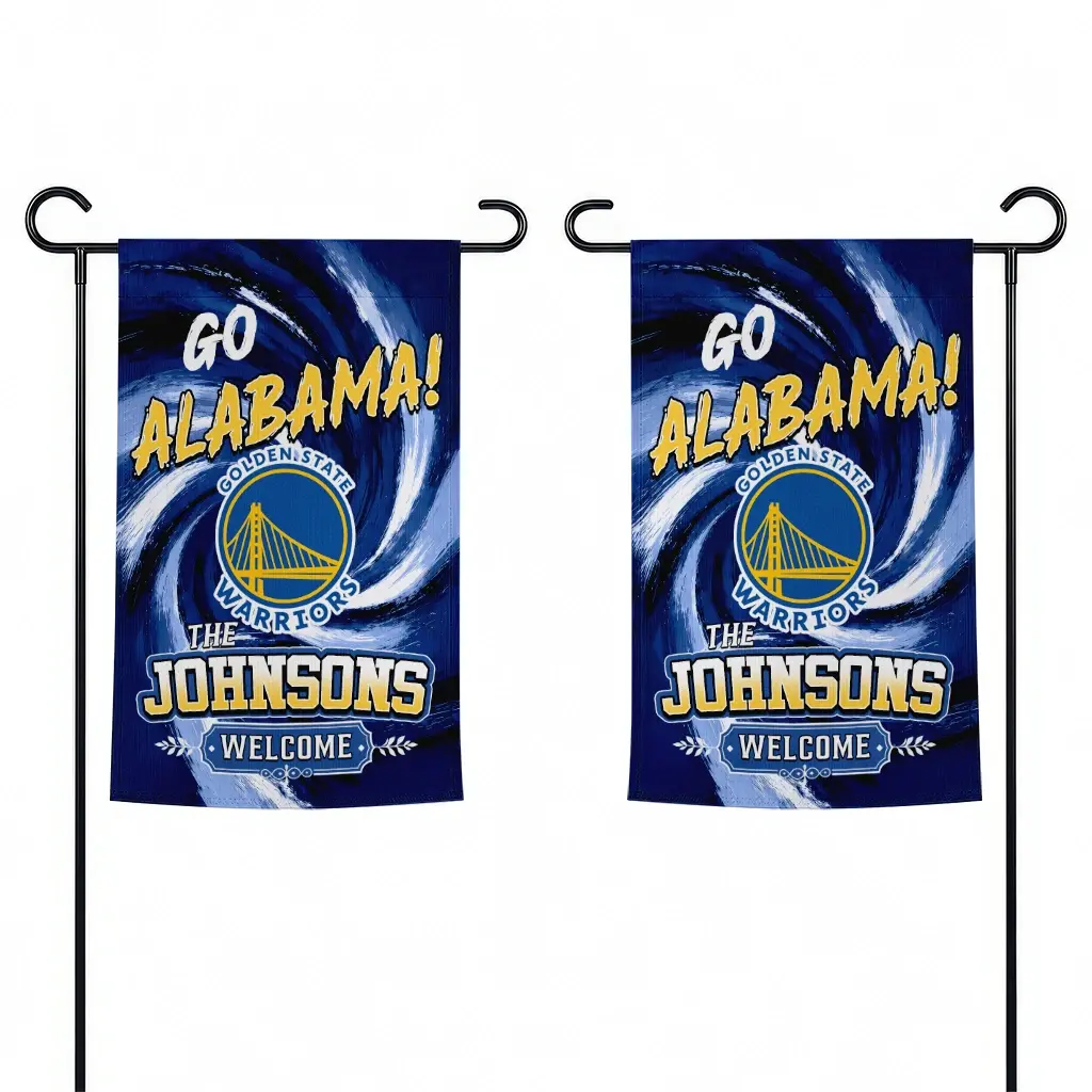 Golden State Warriors Garden Flag Personalized Swirl Vortex Blue Fashion Forward Golden State Warriors Garden Flag Personalized Swirl Vortex Blue Fashion Forward