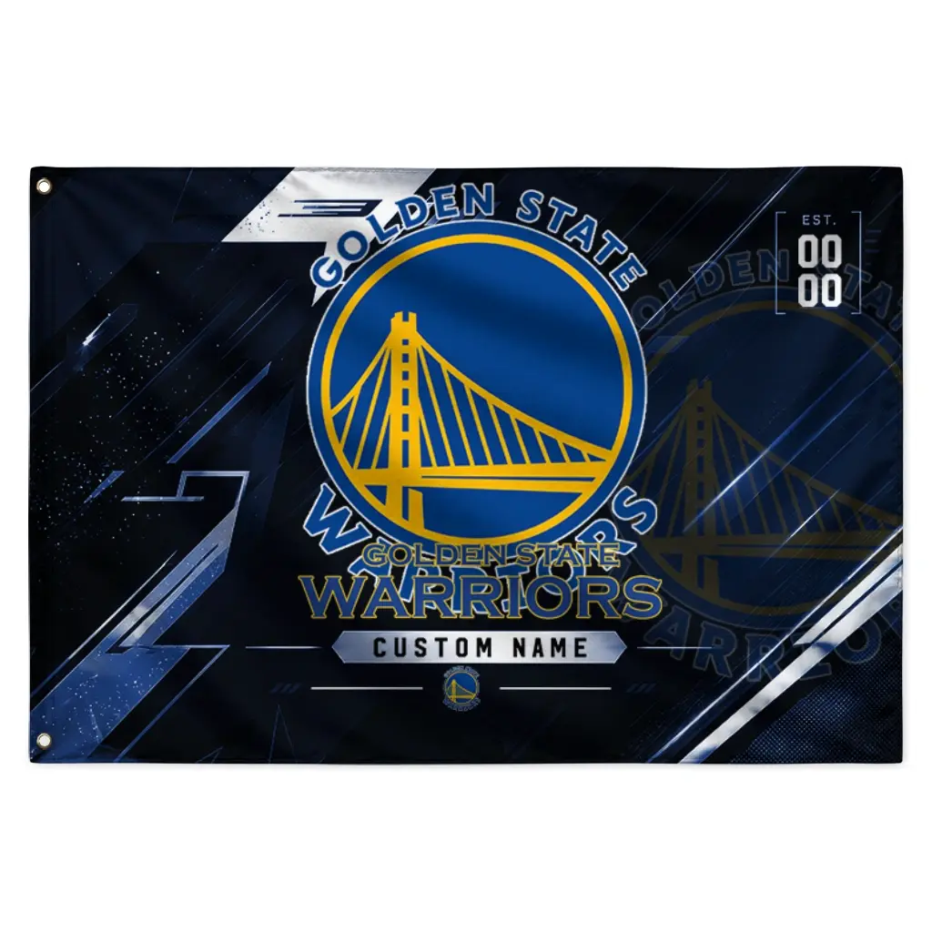 Golden State Warriors House Flag Custom Speed Slashes Blue Best Selling Golden State Warriors House Flag Custom Speed Slashes Blue Best Selling