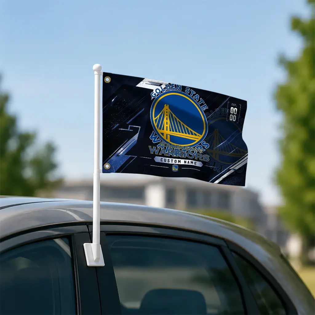 Golden State Warriors House Flag Custom Speed Slashes Blue Latest Model Golden State Warriors House Flag Custom Speed Slashes Blue Latest Model