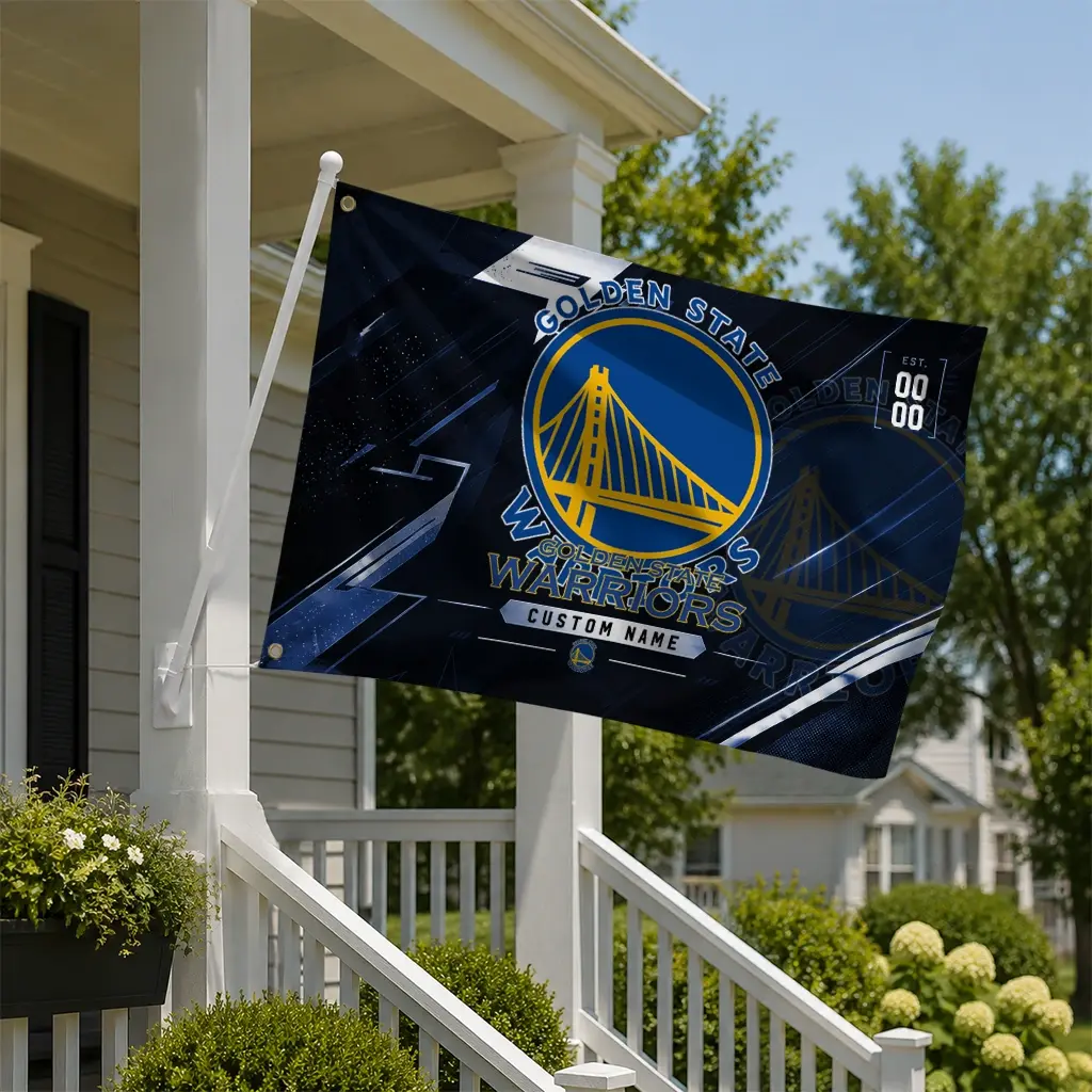 Golden State Warriors House Flag Custom Speed Slashes Blue New Arrival Golden State Warriors House Flag Custom Speed Slashes Blue New Arrival