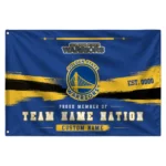 Golden State Warriors House Flag Customized Brushed Streaks Blue Best Selling