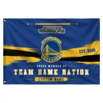 Golden State Warriors House Flag Customized Brushed Streaks Blue Best Selling