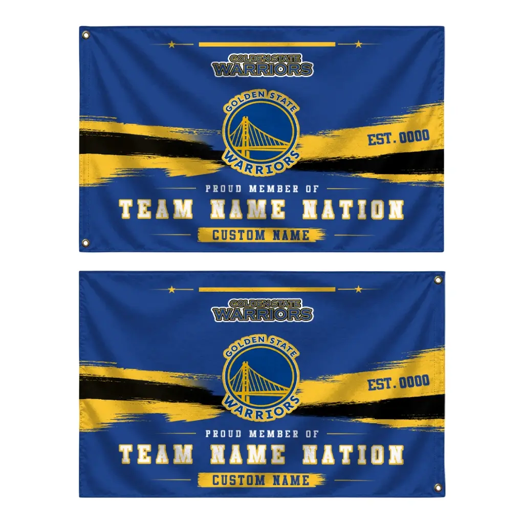 Golden State Warriors House Flag Customized Brushed Streaks Blue Fashion Forward Golden State Warriors House Flag Customized Brushed Streaks Blue Fashion Forward