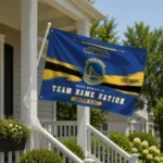 Golden State Warriors House Flag Customized Brushed Streaks Blue Best Selling