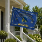 Golden State Warriors House Flag Customized Ornate Border Blue Best Selling