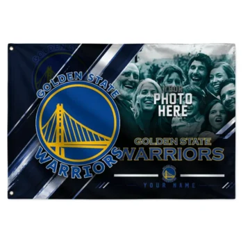 Golden State Warriors House Flag Personalized Diagonal Stripes Blue Best Selling