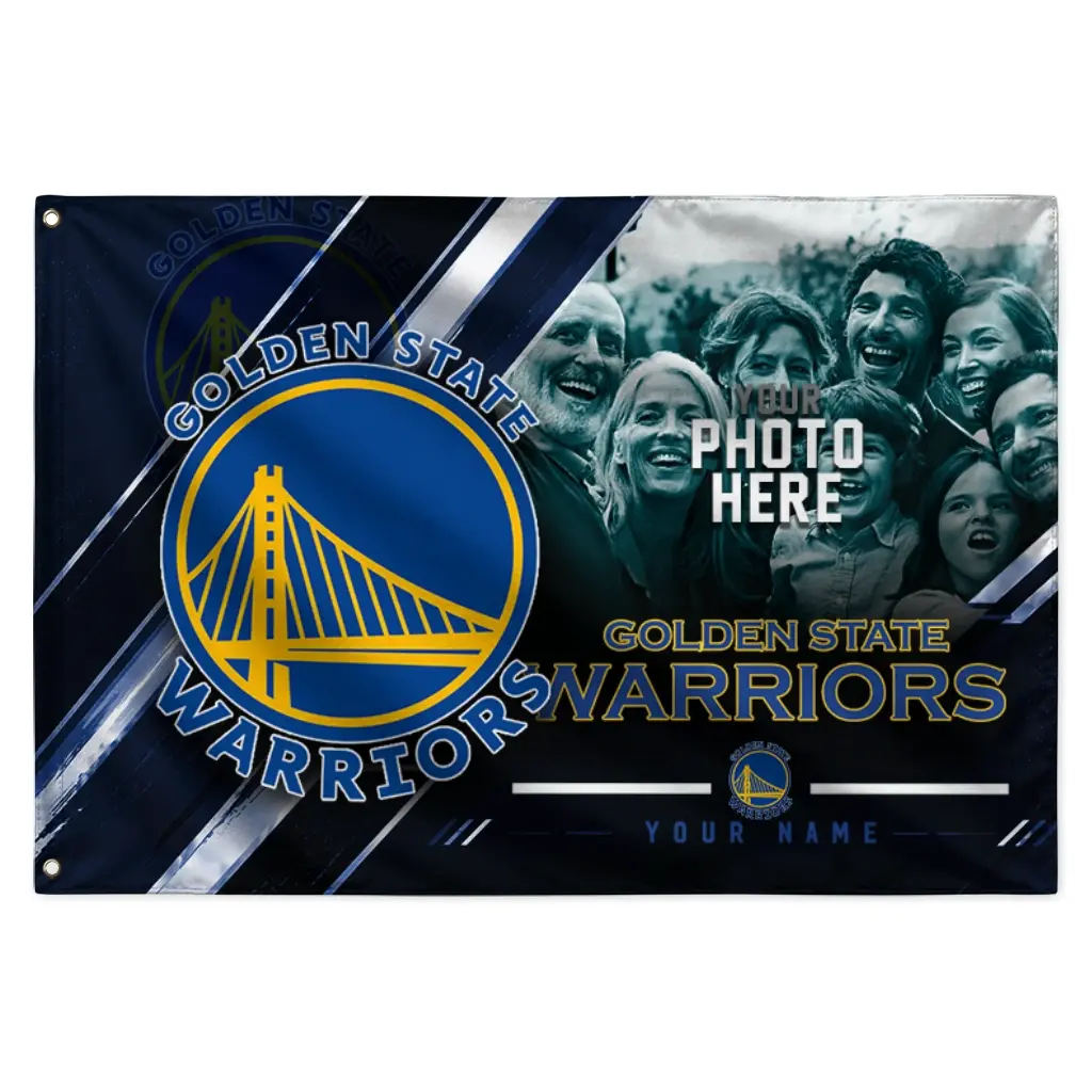 Golden State Warriors House Flag Personalized Diagonal Stripes Blue Best Selling Golden State Warriors House Flag Personalized Diagonal Stripes Blue Best Selling