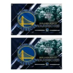 Golden State Warriors House Flag Personalized Diagonal Stripes Blue Best Selling