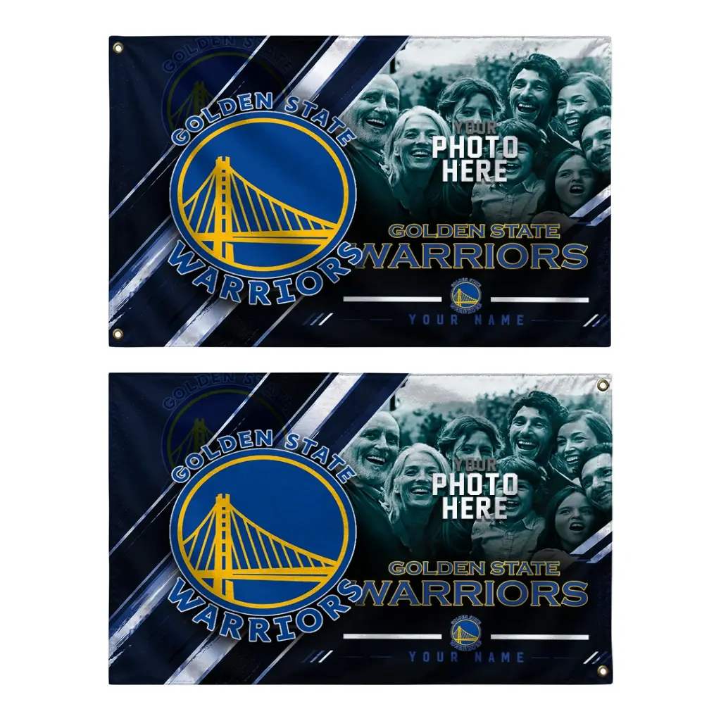 Golden State Warriors House Flag Personalized Diagonal Stripes Blue Fashion Forward Golden State Warriors House Flag Personalized Diagonal Stripes Blue Fashion Forward