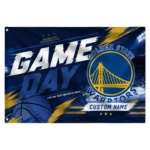 Golden State Warriors House Flag Personalized Energy Brushstrokes Blue Best Selling