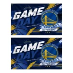 Golden State Warriors House Flag Personalized Energy Brushstrokes Blue Best Selling