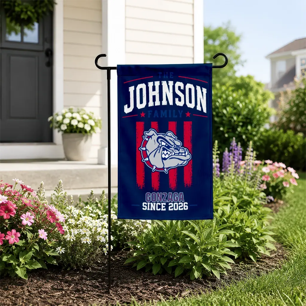 Gonzaga Bulldogs Garden Flag Custom Distressed Stripes Blue New Arrival Gonzaga Bulldogs Garden Flag Custom Distressed Stripes Blue New Arrival