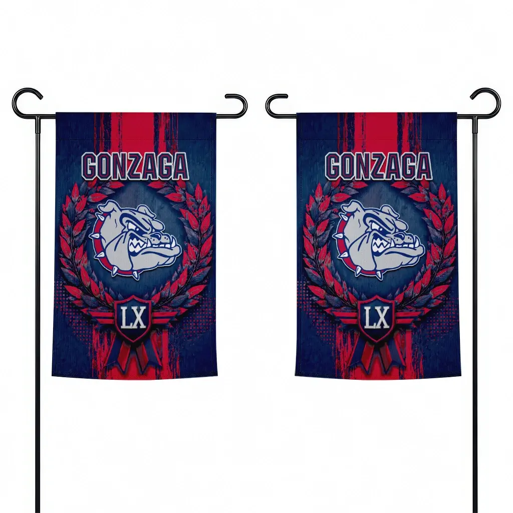 Gonzaga Bulldogs Garden Flag Custom Laurel Wreath Blue Fashion Forward Gonzaga Bulldogs Garden Flag Custom Laurel Wreath Blue Fashion Forward