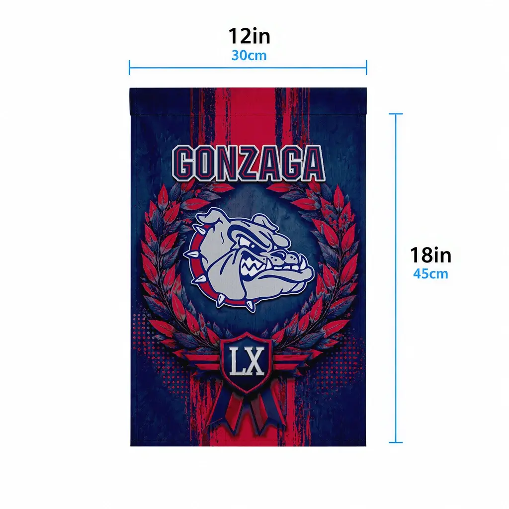 Gonzaga Bulldogs Garden Flag Custom Laurel Wreath Blue High Quality Gonzaga Bulldogs Garden Flag Custom Laurel Wreath Blue High Quality