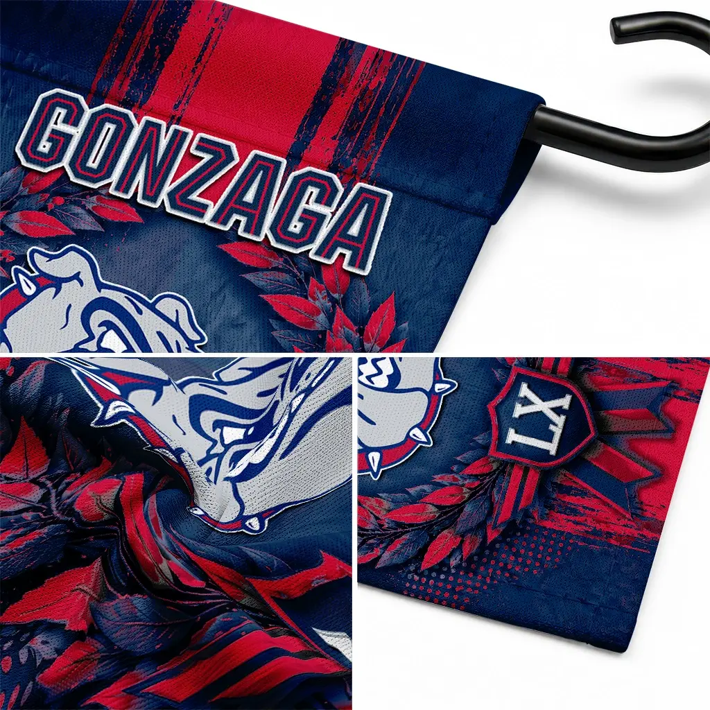 Gonzaga Bulldogs Garden Flag Custom Laurel Wreath Blue Latest Model Gonzaga Bulldogs Garden Flag Custom Laurel Wreath Blue Latest Model
