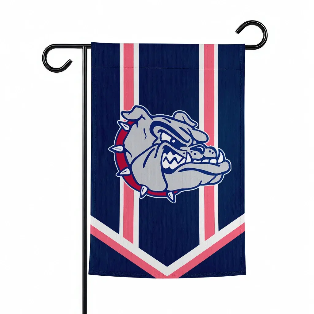 Gonzaga Bulldogs Garden Flag Customized Chevron Stripes Blue Best Selling Gonzaga Bulldogs Garden Flag Customized Chevron Stripes Blue Best Selling
