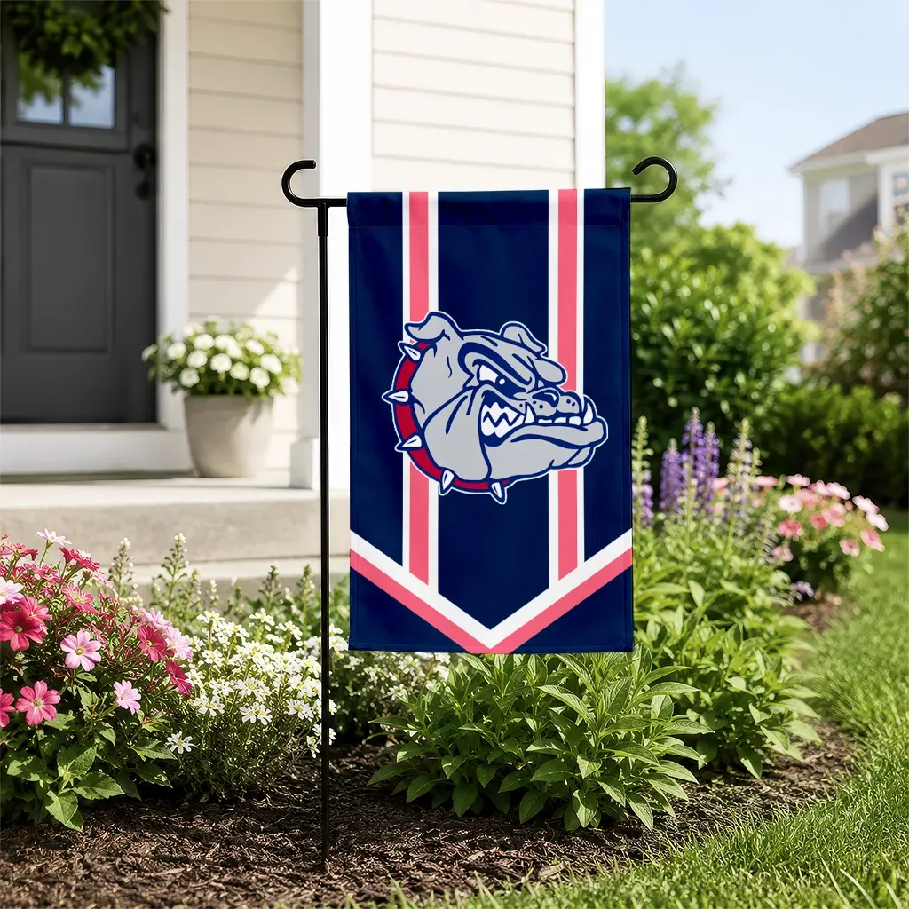 Gonzaga Bulldogs Garden Flag Customized Chevron Stripes Blue New Arrival Gonzaga Bulldogs Garden Flag Customized Chevron Stripes Blue New Arrival
