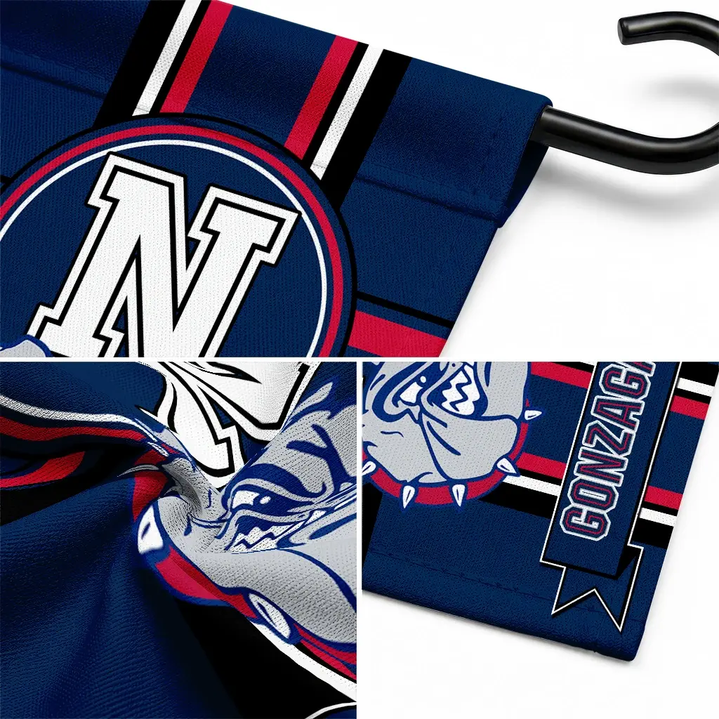 Gonzaga Bulldogs Garden Flag Customized Circle Medallion Blue Latest Model Gonzaga Bulldogs Garden Flag Customized Circle Medallion Blue Latest Model