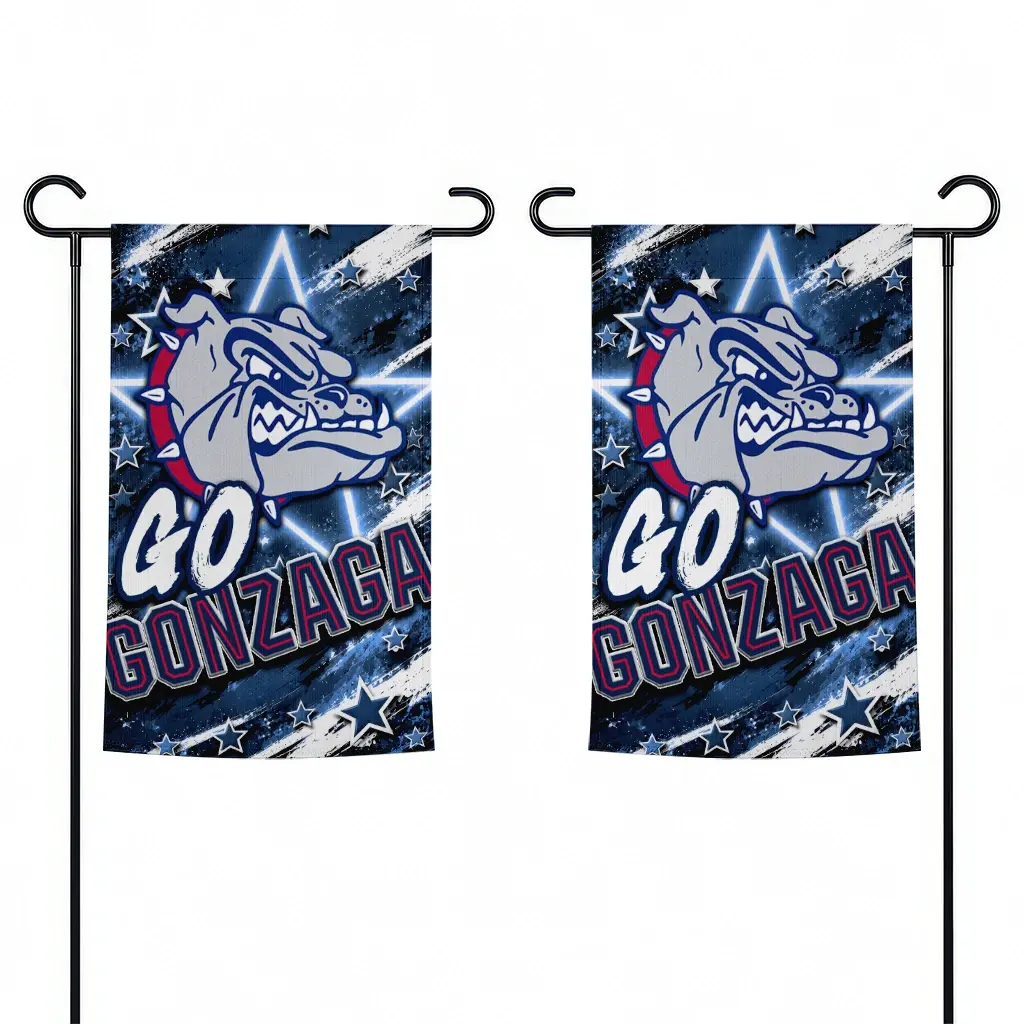 Gonzaga Bulldogs Garden Flag Personalized Glowing Star Blue Fashion Forward Gonzaga Bulldogs Garden Flag Personalized Glowing Star Blue Fashion Forward