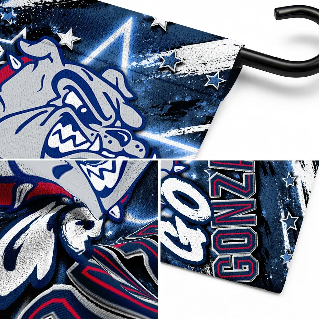 Gonzaga Bulldogs Garden Flag Personalized Glowing Star Blue Latest Model Gonzaga Bulldogs Garden Flag Personalized Glowing Star Blue Latest Model