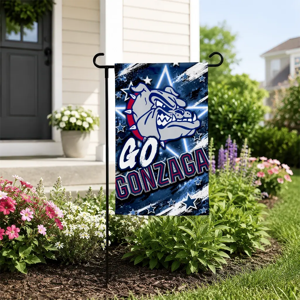 Gonzaga Bulldogs Garden Flag Personalized Glowing Star Blue New Arrival Gonzaga Bulldogs Garden Flag Personalized Glowing Star Blue New Arrival