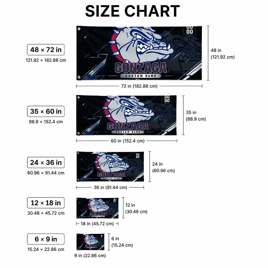 Gonzaga Bulldogs House Flag Custom Speed Slashes Blue High Quality Gonzaga Bulldogs House Flag Custom Speed Slashes Blue High Quality