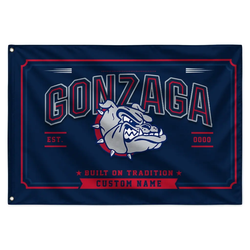 Gonzaga Bulldogs House Flag Customized Ornate Border Blue Best Selling Gonzaga Bulldogs House Flag Customized Ornate Border Blue Best Selling