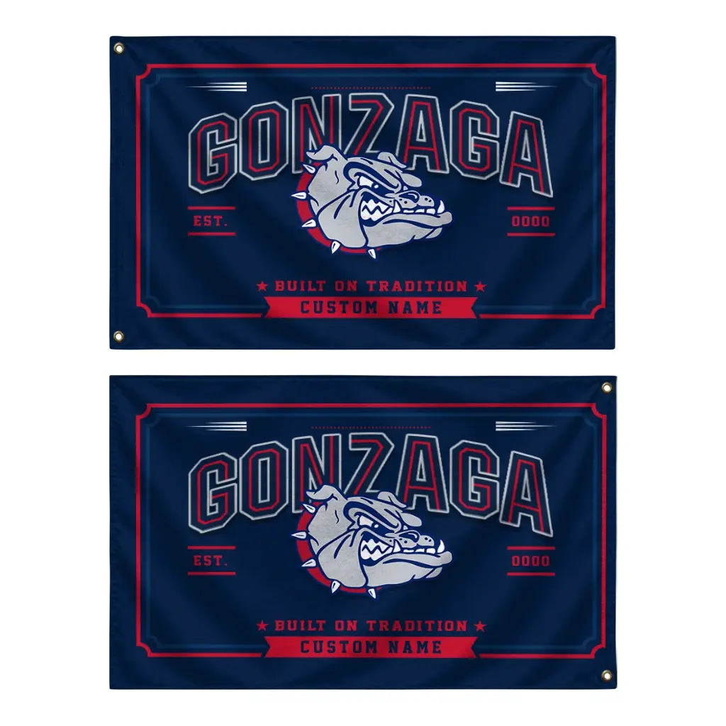 Gonzaga Bulldogs House Flag Customized Ornate Border Blue Fashion Forward Gonzaga Bulldogs House Flag Customized Ornate Border Blue Fashion Forward