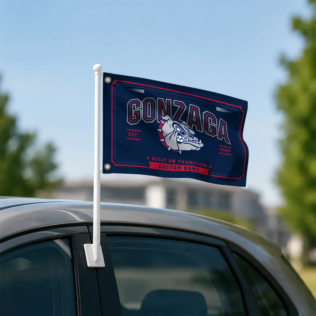 Gonzaga Bulldogs House Flag Customized Ornate Border Blue Latest Model Gonzaga Bulldogs House Flag Customized Ornate Border Blue Latest Model
