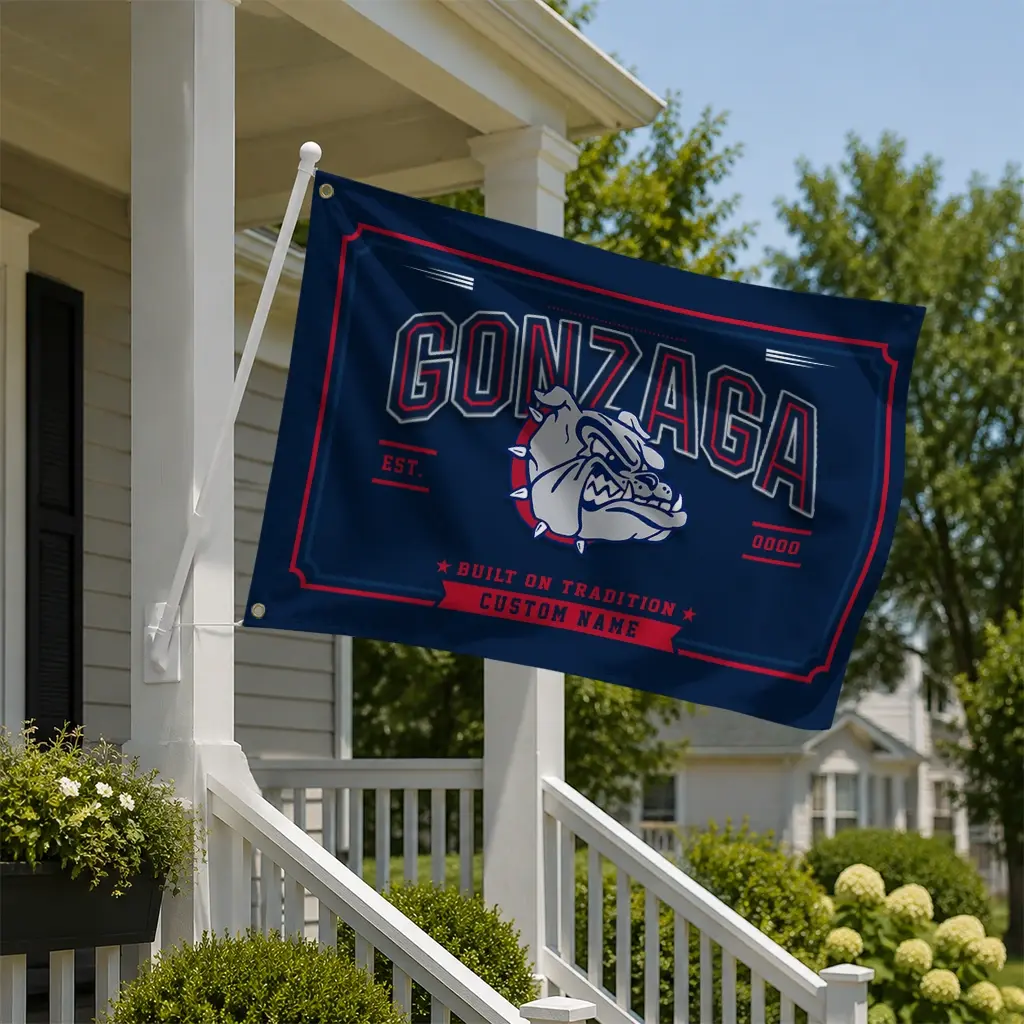 Gonzaga Bulldogs House Flag Customized Ornate Border Blue New Arrival Gonzaga Bulldogs House Flag Customized Ornate Border Blue New Arrival