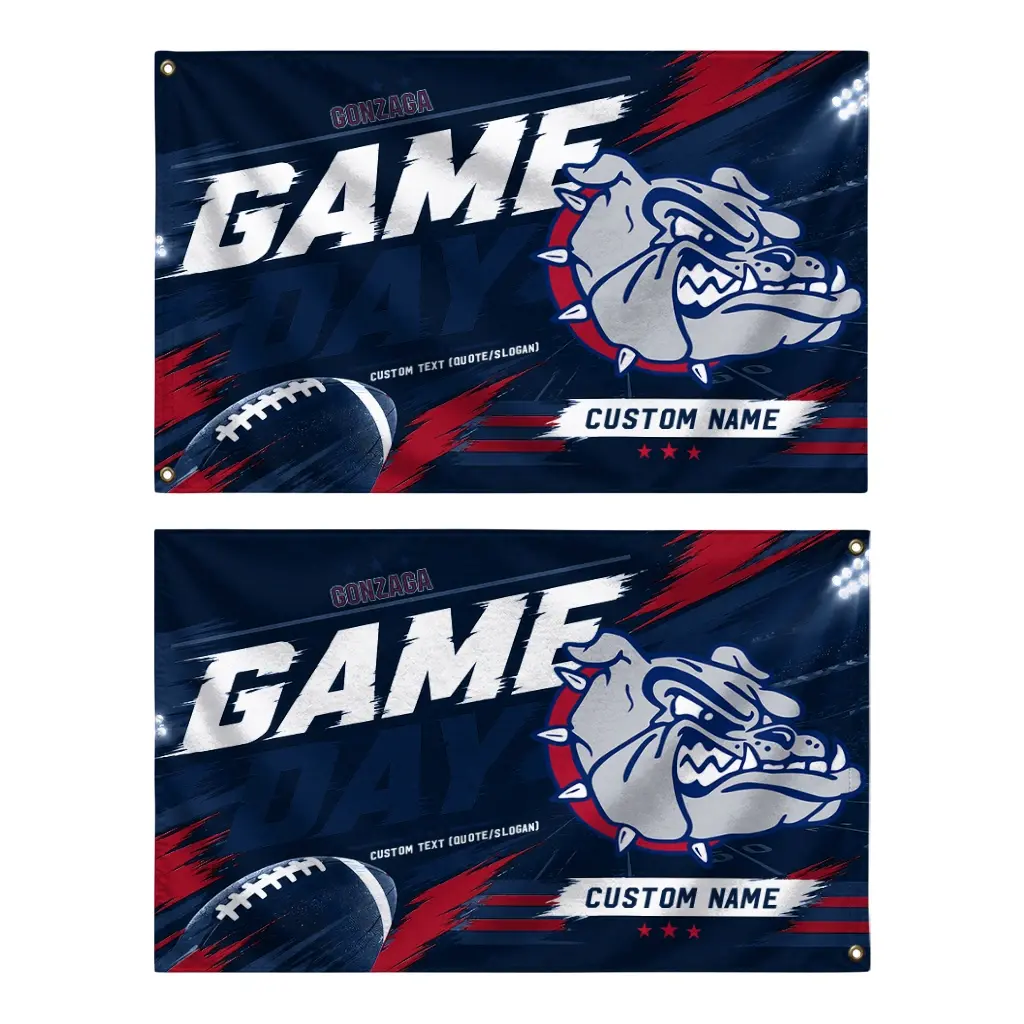 Gonzaga Bulldogs House Flag Personalized Action Streaks Blue Fashion Forward Gonzaga Bulldogs House Flag Personalized Action Streaks Blue Fashion Forward