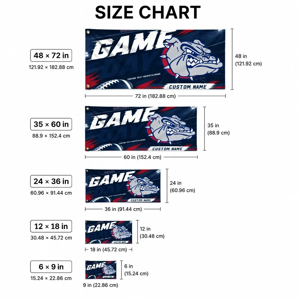 Gonzaga Bulldogs House Flag Personalized Action Streaks Blue High Quality Gonzaga Bulldogs House Flag Personalized Action Streaks Blue High Quality