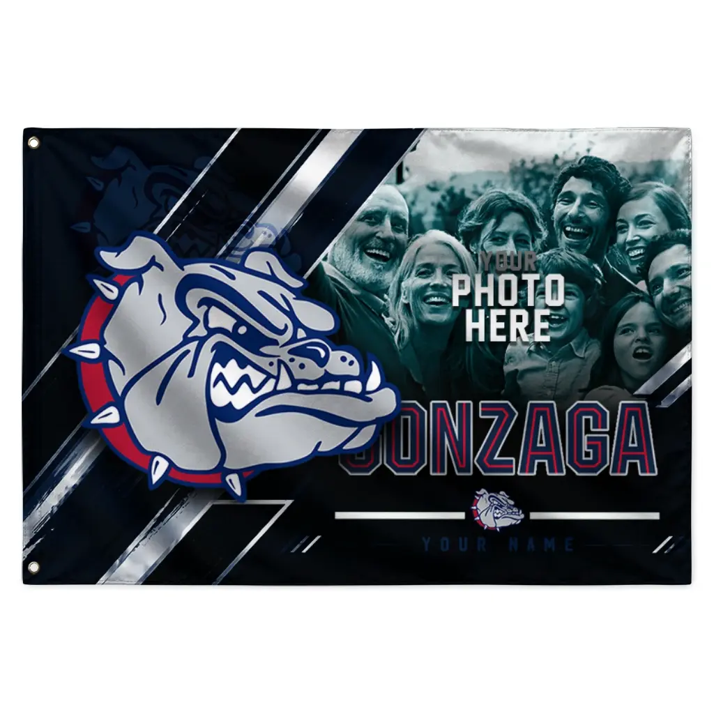 Gonzaga Bulldogs House Flag Personalized Diagonal Stripes Blue Best Selling Gonzaga Bulldogs House Flag Personalized Diagonal Stripes Blue Best Selling