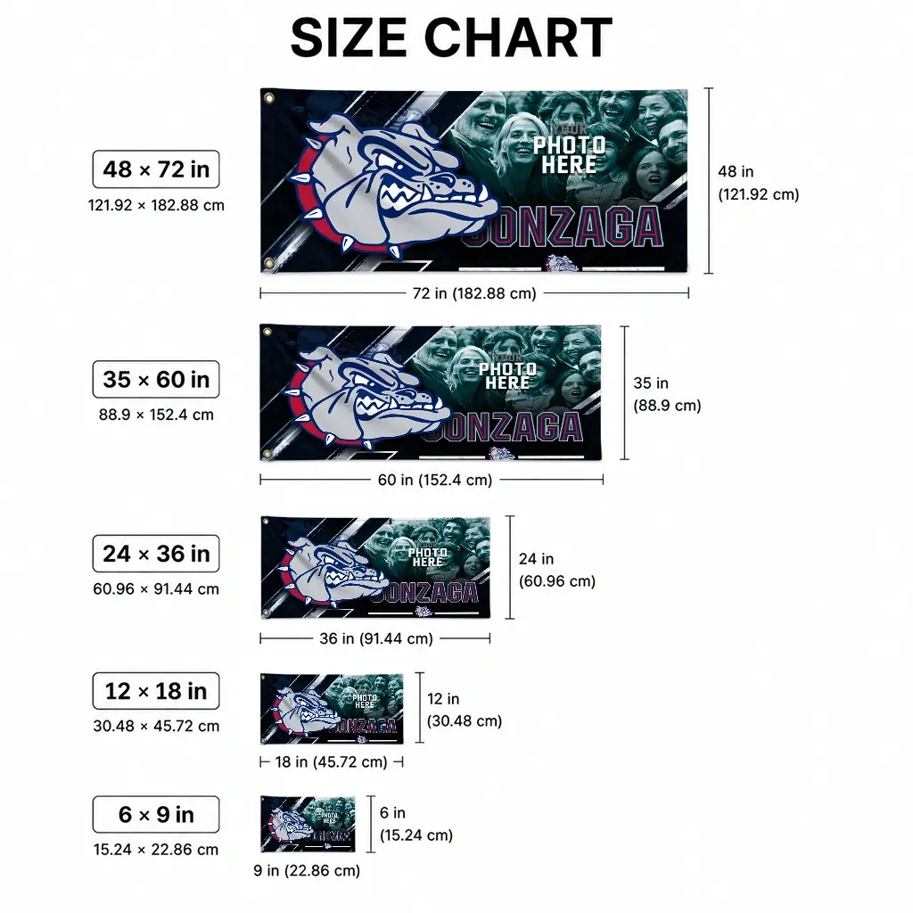 Gonzaga Bulldogs House Flag Personalized Diagonal Stripes Blue High Quality Gonzaga Bulldogs House Flag Personalized Diagonal Stripes Blue High Quality