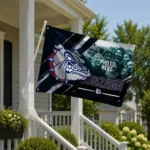 Gonzaga Bulldogs House Flag Personalized Diagonal Stripes Blue Best Selling
