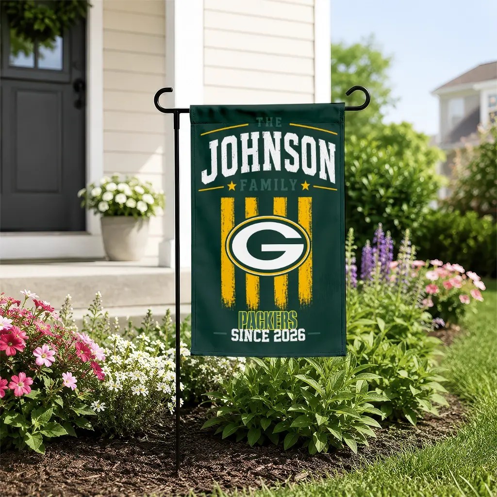 Green Bay Packers Garden Flag Custom Distressed Stripes Green New Arrival Green Bay Packers Garden Flag Custom Distressed Stripes Green New Arrival